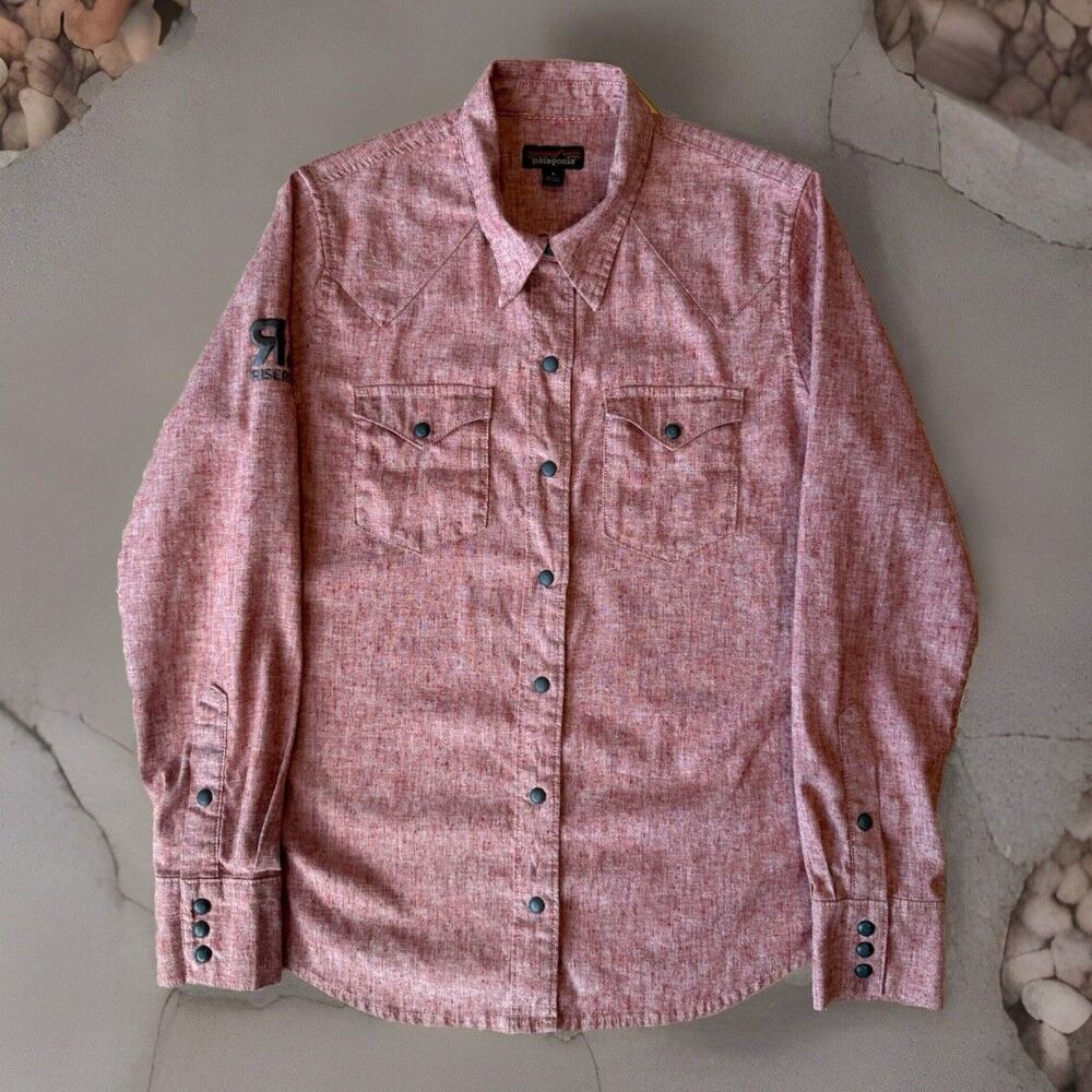 Patagonia Western Snap Shirt Small Red Long Sleeve Button Up Workwear Colorado